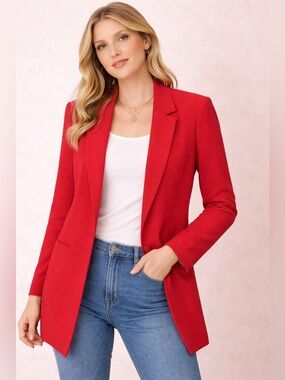 Marccain Red Blazer Size Euro 2 Small